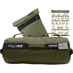 Polyfit Sandbag Pro - мешок для тренировок с тройной липучкой и усиленной нейлоновой тесьмой - песок в комплект не входит - несколько цветов и размер