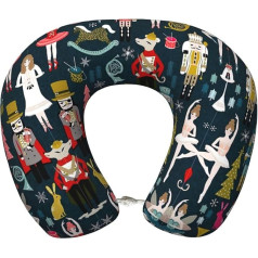 DEXNEL Women_S Nutcracker Ballet Pillow Christmas Dance Airplane Travel Pillow Memory Foam Suitable for Airplane Sleeping Travel