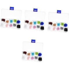 minkissy 4 Kisten Nagelset magnetische Puffbälle Nagel pom Magnete Nail Art Bommelkugeln abnehmbare flauschige Nagelkunstkugeln Haarball flauschiger Ball Dekorationen Plüschkugel 3d Samt
