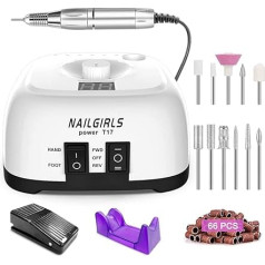 Nailgirls Электрическая пилочка для гелевых ногтей, 11-в-1 Фрезер для ногтей, 35 000 об/мин, дрель для ногтей, набор для маникюра-педикюра, электричес