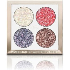 NABLA Miami Lights Glitter Palette Eye Palette 4 Shades Glitter Hybrid Formula with Multidimensional Glitter Mix