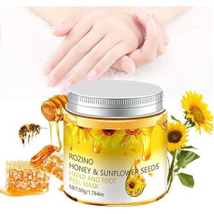 Маска-пилинг для рук и ног с медом и семенами подсолнечника Увлажняющая маска с воском для рук Питательная восстанавливающая гладкая блес