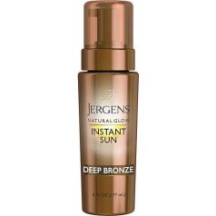 Jergens Natural Glow Instant Sun Мусс для загара без солнца для тела, глубокий бронзовый, 6 унций