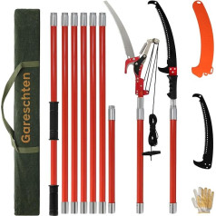 Телескопическая пила для обрезки деревьев - 7 м Pole Pruner High Reach Pole - Hand Saw Pruning Saw Garden Saw Telescopic Saw Loppers Pruning Saw Garden Saw Loppers for Branching Work and Tree Care