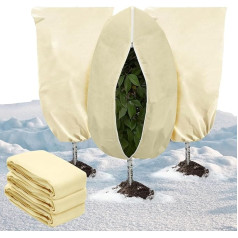 Ousinby Pflanzenvlies Frostschutz, 3 Stück, 80 x 120 cm, Winterpflanzenabdeckungen, Frostschutz mit Reißverschluss und Kordelzug, Pflanzenabdeckungen für den Winter für Topfpflanze, Obst