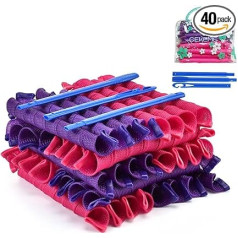 Бигуди для волос с крючками для укладки Heat Free Spiral 55cm No Heat Magic Curlers for Long/Short/Wavy/Straight Hair for Home Salon 40pcs