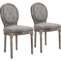 Homcom Комплект из 2 стульев для столовой, комплект стульев, стулья для гостиной в стиле ретро, мягкие стулья с дышащим льняным чехлом, кухонны