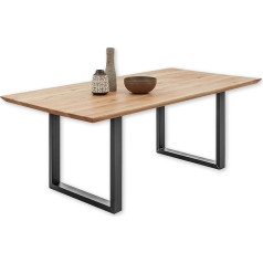 Stella Trading Обеденный стол BENNET BIG из массива дуба - высококачественный обеденный стол с металлическим каркасом для вашей столовой - 220 x 74 x 100 см (