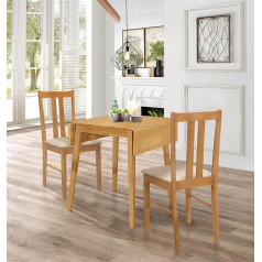 Hallowood Furniture Обеденный стол Ledbury Aston с 2 стульями светлый дуб с 2 стульями Aston Обеденный стол Кухонный стол и стулья для дома, кафе, офиса и ресто