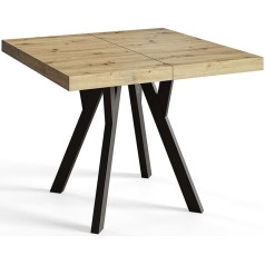Alpimeble Квадратный обеденный стол RICO Размер раздвижного стола 100-200 x 100 x 77 см Artisan с деревянными ножками черный