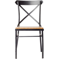 Addecor Обеденные стулья черного цвета | из железа и массива дерева | 85 x 40 x 46 см | модель Nebraska | обстановка в стиле лофт | скандинавский стул