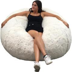 Bananair - XXL Bean Bag с наполнителем - Размер 120 см - Мягкий и удобный - Машинная стирка чехла из искусственного меха - Щедро наполнен пеной - Гигантск