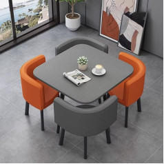 Круглый обеденный стол со стульями, современный круглый кухонный стол и стулья из ткани, приемная или клуб, сочетание приемного стола и сту