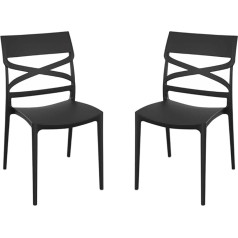Liberoshopping.eu - La Tua Casa In Un Clik Кухонный стул Venus Modern Outdoor Stackable Polypropylene (антрацит, 2)