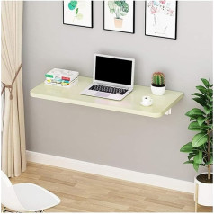 Generisch Плавающий складной рабочий стол настенный с аксессуарами и кронштейнами для полок Экономия места Компьютерный стол (60x30 см)