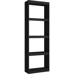 Skraut Home Книжный шкаф Totem с 5 ярусами, 181 x 60 x 25 см, меламиновые полки, шкаф для хранения, современный стиль, для гостиной, столовой, офиса, цвет че