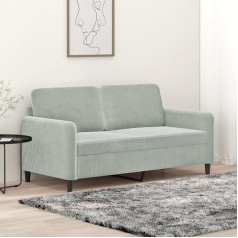Mengtu 2-Seater Sofa Double Sofa Couch Lounge Sofa Relax Sofa Guest Sofa Upholstered Sofa Loveseat Sofa for Living Room Bedroom Guest Room Light Grey 140 cm Velvet