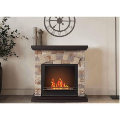 Биоэтаноловый камин Dmora Dstrizzol, экологический камин, бездымный огонь, отопление этанолом, сделано в Италии, 93 x 28 x 85 см, бежевый