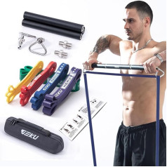 GEKU FIT Heavy Duty Steel Workout Bar для тренировок с лентой сопротивления, тренировок с лентой сопротивления, домашних тренировок, максимальная нагрузка