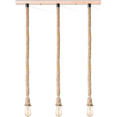 Подвесной светильник Home Sweet Home Leonardo Country House, 95/12/130 см, подвесной светильник с 3 лампами на веревочке, подходит для светодиодного источника св
