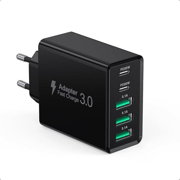 USB C зарядное устройство несколько, 50 Вт 5-портовый USB C настенное зарядное устройство, PD 3.0 быстрое зарядное устройство питания вилка USB адапт