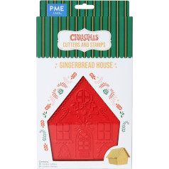 PME Christmas Cookie Cutter and Stamp - Gingerbread House (набор из 3)