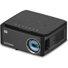 Светодиодный проектор OVERMAX Multipic, Full HD 1080p, 3175 x 257 x 1172 см, соотношение сторон 16: 9 и 4: 3, Wi-Fi 2, стереодинамики, кабель HDMI в комплекте, компактный ра