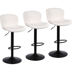 Барные стулья Nusetx Комплект из 3, барные стулья, регулируемые по высоте, барные стулья со спинкой и подставкой для ног, вращающиеся кухонные 