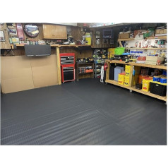 Heavy Duty Waterproof Garage Floor Rubber Matting Roll 3 mm Thick Large Rubber Mat for Car/Home Gym/SUV/Trucks/Shed/Van/Workshop, Schwarz, 140 x 450 cm