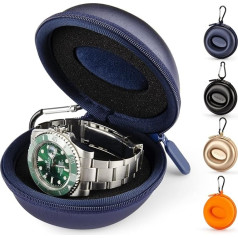 HELMDY Футляр для часов Органайзер для мужчин, футляр для путешествий, портативный футляр для часов, круглый футляр для часов, 1 отделение для 
