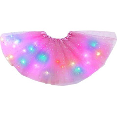 Hifot Mädchen Tutu Rock LED, Tüllrock Kinder Ballettrock Pailletten Led Lichter Kleid Tutu für kleine Mädchen, Prinzessin Tanzrock tanzkleid