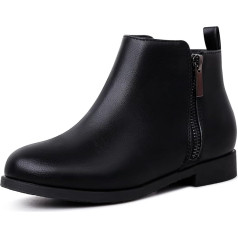 Harvest Land Girls' Ankle Boots Детские сапоги по щиколотку Jane Chelsea Boots Toddler Snow Boots Zip Winter Boots Short Flat Bootie, Glittery Black