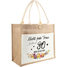 Ysound 30/40/50/60/70th Birthday Gift Jute Bag - Shopping Bag Ladies Jute Shopper Bag Gift for Women Mum Girlfriend Colleague Birthday