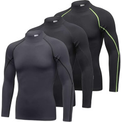 GITVIENAR 3 части мужская компрессионная рубашка, длинный рукав и компрессионные брюки, компрессионный костюм, комплект спортивной одежды, оде