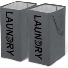 Корзина для белья FeinKulturia, комплект из 2, 75 л, большая корзина для белья, складные корзины для белья, мешок для белья, корзины для хранения в де