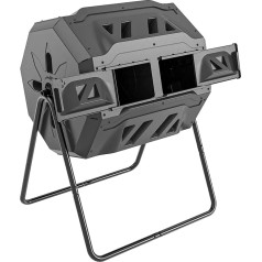 SQUEEZE master 160L Двухкамерный компостный бак вращающийся Улучшенная циркуляция воздуха Эффективный компост вращающийся кувыркающийся компост