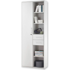 Стеллаж Stella Trading Pronto Lockable Filing Shelf, светло-серый, стоячий стеллаж с отделениями и ящиками, современный комплект офисной мебели, 80 x 216 x 35 см (Ш x 