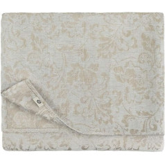 Льняная и хлопковая жаккардовая дамасская скатерть Cervo - 100% лен, светло-голубой бежевый (147 x 200 см) Скатерть Настольное белье квадратная с цв