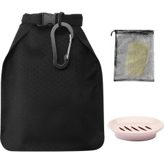 Reise-Seifenbehälter, wasserdicht, auslaufsicher, Reise-Seifenbeutel mit Seifenblasen-Netzbeutel, schnell trocknende Seife, Reise-Seifenhalter, Reise-Seifenbox für Seifen, Shampoo-Bars