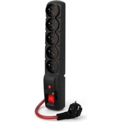Удлинитель f5 power 1.5m 16a (5 розеток) черный
