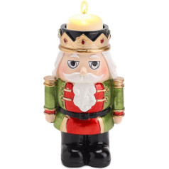 Warmiehomy Nutcracker Soldier Candle Holder 14 cm Nutcracker Christmas Decorations Red & Green Coloured Nutcracker Ornaments Christmas Workshop (Red)