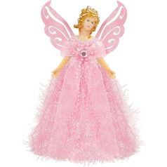Belle Vous Christmas Angel Tree Topper - 20,5 x 8,2 см Розовый рождественский топпер-фигурка ангела из пластика - ангел для рождественского топпера, украшения ел
