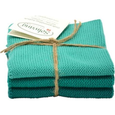 Чистящая салфетка Бирюзово-зеленая Комбинированная вязаная салфетка Хлопковые салфетки Нержавеющая сталь