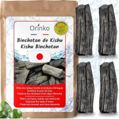 orinko Kishu Japanese Binchotan 4X (100g, 25G x 4) | Дуб Убаме из Вакаямы. Аутентичный традиционный активированный уголь Binchotan из Японии для очистки воды в графин