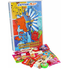 CAPTAIN PLAY Ретро сладости адвент-календарь 2024, Рождественский календарь со сладостями, 348 г Ретро сладости адвент-календарь