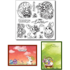 Arbuya Счастливый день Пасхи прозрачные штампы для изготовления открыток многоразовые яйца пасхальный кролик прозрачные штампы пасхальная 