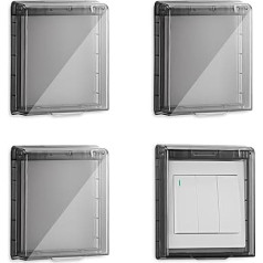 4 Stück Lichtschalter Abdeckung, Schalter Abdeckung Steckdosenabdeckung, Typ 86 Flip Steckdosen Abdeckung, Wasserdichte, Spritzschutz für Restaurant, Badezimmer, Zuhause, Draußen, Schwarz