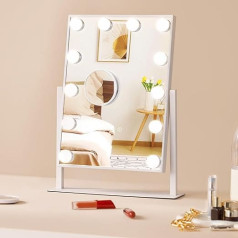 VEVOR Hollywood Make-Up Mirror с подсветкой, 12 регулируемых лампочек и 3 режима цветного освещения, косметическое зеркало со съемным 5-кратным увеличение