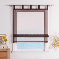 Римская штора с завязками, прозрачные кухонные шторы с завязками, современная вуаль, 1 шт.