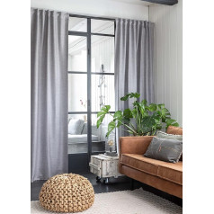 Elbersdrucke Vienna 07 201708 Штора со скрытыми петлями светло-серый блэкаут теплоизолирующая энергосберегающая 255 x 140 см 201708 Штора для гостиной спальн